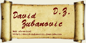 David Zubanović vizit kartica